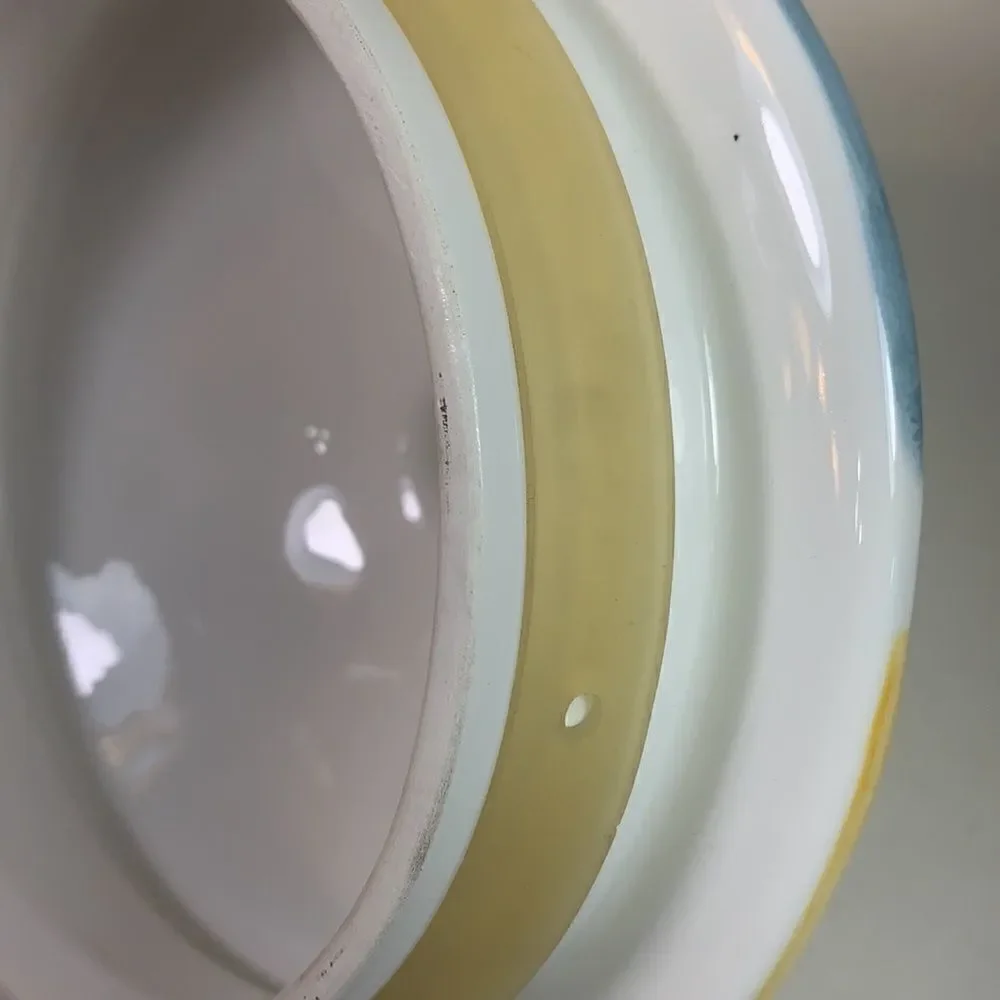 Cookie Jar Lid Green Yellow Blue 10 Inches Tall